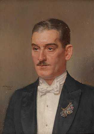 亚历山大·波克（Alexander Pock）的《一个戴着迷你链的男人的肖像》