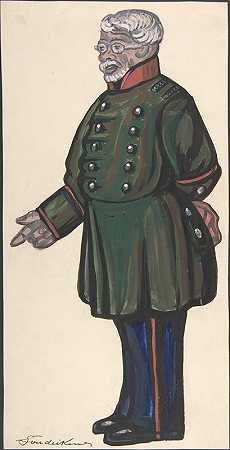 谢尔盖·尤里耶维奇·苏代金的《穿绿色军大衣的老人》