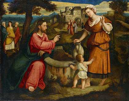 博尼法西奥·维罗内斯（Bonifacio Veronese）的《西西里雅各布喷泉的基督与撒玛利亚女人》（Christ and the Samaritan Woman at the Fountain of Jacob at Sichar）