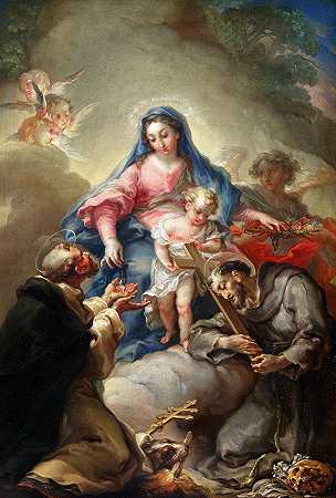 维森特·洛佩斯·波塔尼亚的《与圣弗朗西斯和圣多米尼克的处女》