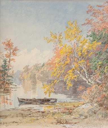 贾斯珀·弗朗西斯·克罗普西的《湖上的秋天》