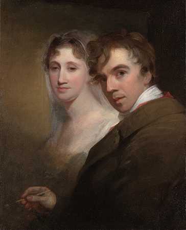 托马斯·萨利（Thomas Sully）的《艺术家画妻子（莎拉·安妮斯·萨利）的自画像》