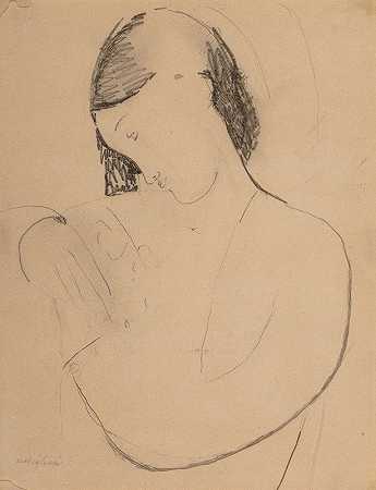 阿梅迪奥·莫迪利亚尼（Amedeo Modigliani）的“带有侧面封头的女式信封