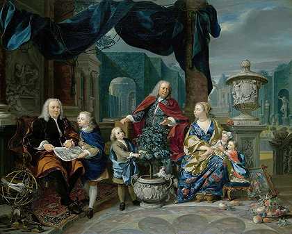 《大卫·范·莫勒姆与家人的肖像》，尼古拉斯·韦尔科耶著