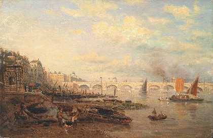 弗雷德里克·纳什（Frederick Nash）的《萨默塞特大厦的泰晤士河和滑铁卢大桥》（The Thames and Waterloo Bridge from Somerset House）