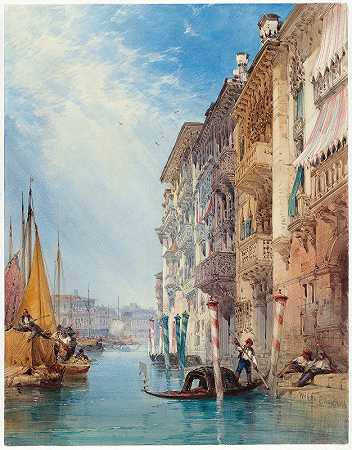 威廉·卡洛的《威尼斯大运河上的贡多拉》