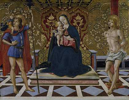 菲奥伦佐·迪·洛伦佐的《圣母与圣徒克里斯托弗和塞巴斯蒂安》