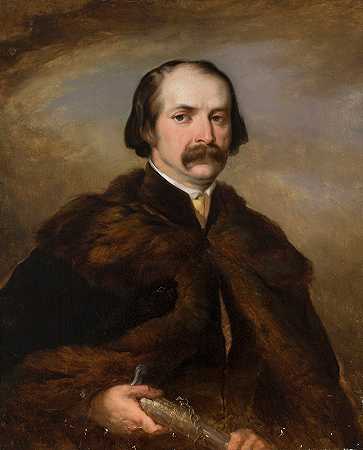 “拉法·哈齐耶维奇（RafałHadziewicz）的一幅身穿德里亚大衣的贵族肖像