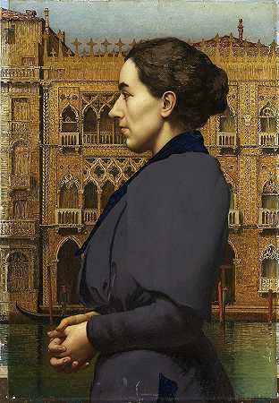 卡尔·冯·皮多尔（Karl Von Pidoll）的《威尼斯卡德奥罗前的安娜·科斯曼肖像》