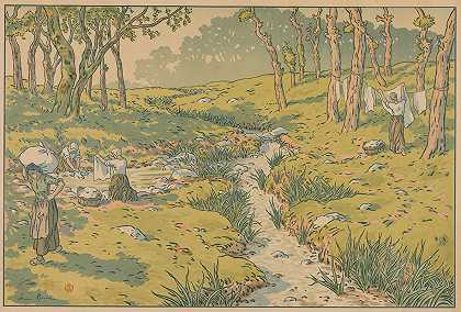 亨利·里维埃的《自然的侧面：溪流》