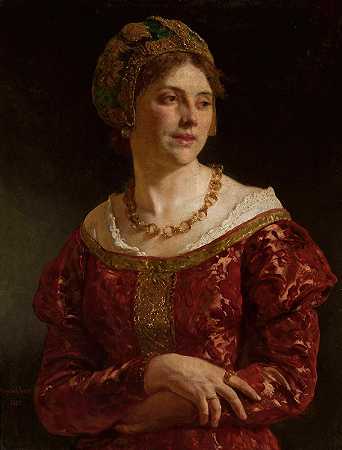 沃伊切赫·格森（Wojciech Gerson）的《一位穿着17世纪服装的克拉科夫女市民的肖像》