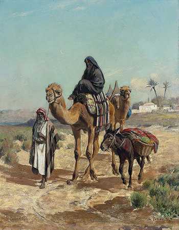 乔治·彼得的《阿拉伯旅行者和他的妻子》