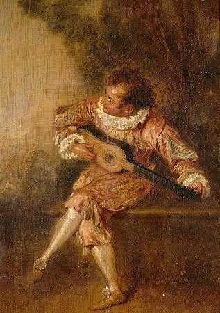 “小夜曲捐赠者（梅泽汀），作者：Jean-Antoine Watteau