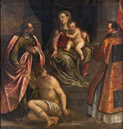 亚历山德罗·马甘扎的《圣母与圣马丁和圣彼得罗尼乌斯的孩子》