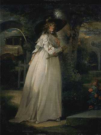 乔治·莫兰德的《花园里的女孩肖像》