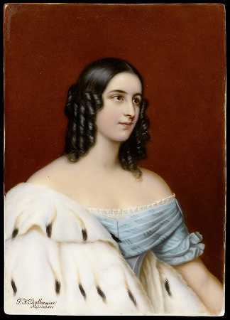 “卡罗琳·冯·奥廷根（Caroline Von Oettingen）瓷质肖像匾，弗朗茨·泽弗·塔尔迈尔（Franz Xaver Thallmaier）