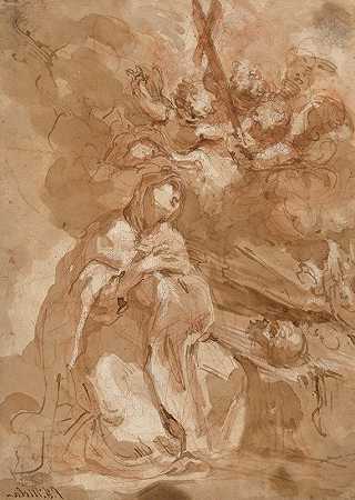 乔瓦尼·安东尼奥·瓜尔迪的《女圣徒沉思十字架》
