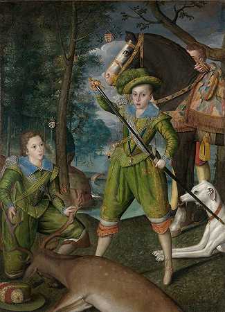 “威尔士亲王亨利·弗雷德里克（1594–1612）与约翰·哈灵顿爵士（1592–1614）在长老罗伯特·皮克的狩猎场上