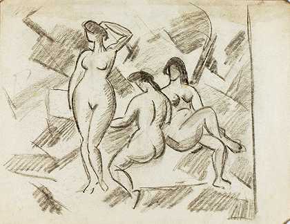 卡尔·纽曼（Carl Newman）的《三位女性裸体组合2》