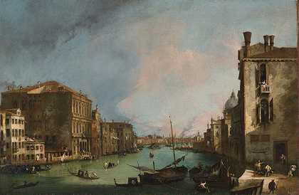 “威尼斯大运河与卡纳莱托的Ca’Grande宫角”