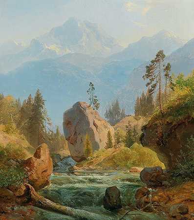 阿尔伯特·齐默尔曼的《带溪的山景》