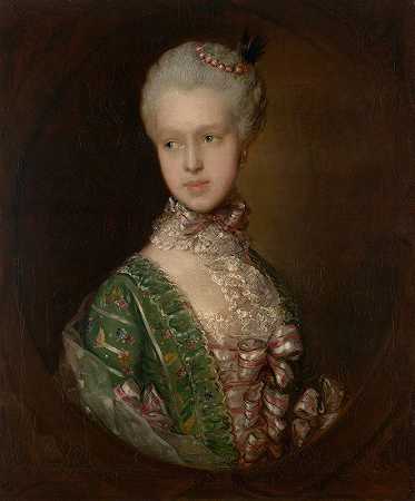 “伊丽莎白·沃特斯利，后来的格拉夫顿公爵夫人，托马斯·盖恩斯伯勒著