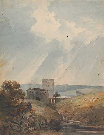 托马斯·萨利（Thomas Sully）的《城堡、山丘和山脉风景》（Landscape with Castle，Hills and Mountains）
