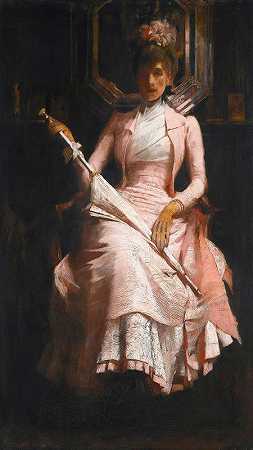詹姆斯·杰布萨·香农的《粉色丝绸连衣裙》