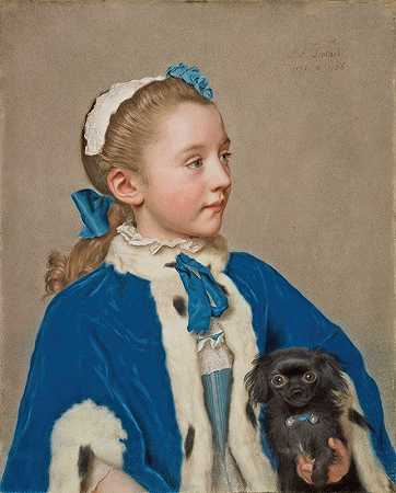 《玛丽亚·弗雷德里克·范·里德·阿特隆七岁时的肖像》，让·艾蒂安·利奥塔德著
