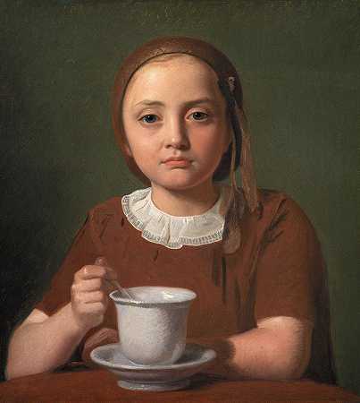康斯坦丁·汉森（Constantin Hansen）的《一个小女孩的肖像》（Elise Købke）