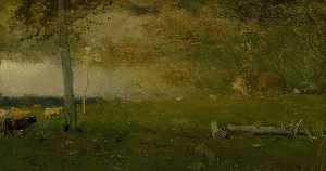 乔治·因内斯的《风景（风暴中的牛）》