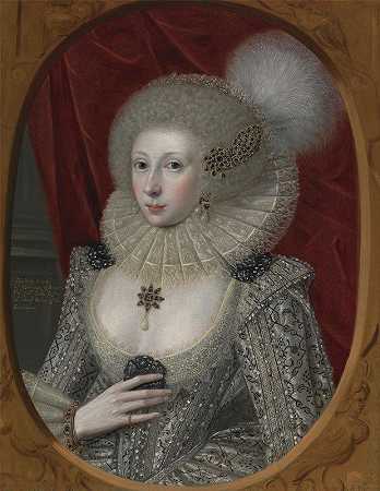 《北安普敦郡布顿城堡的一个女人的肖像，可能是弗朗西斯·科顿，蒙塔古夫人》，作者罗伯特·皮克