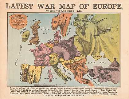 “最新的欧洲战争地图路易·普拉格通过法国人的眼睛看到的