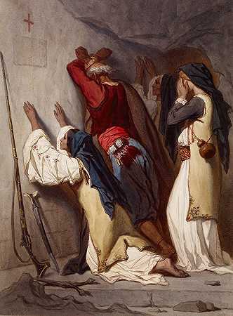 《巴尔干农民在洞穴教堂祈祷》（Théodore Valerio）