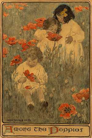 杰西·威尔科克斯·史密斯的《在罂粟中，花园里的孩子》