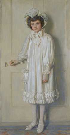 埃德温·哈里斯的《白衣女孩，12岁的比阿特丽斯·哈里森肖像》