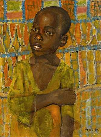 库兹马·彼得罗夫·沃德金的《非洲男孩肖像》