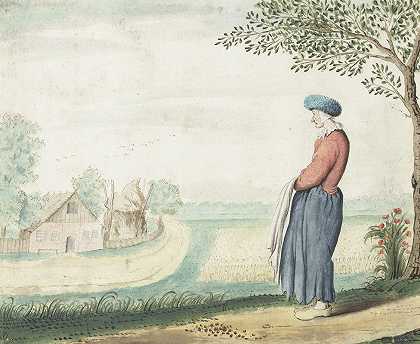 Gesina ter Borch的《风景中的农妇》