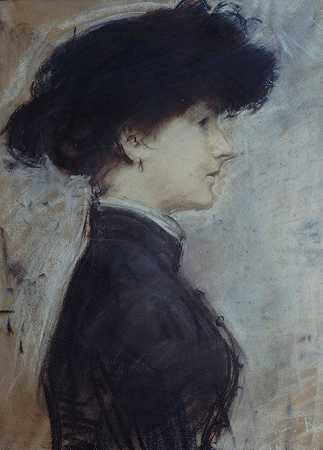 保罗·塞萨尔·赫勒的侧面女性肖像