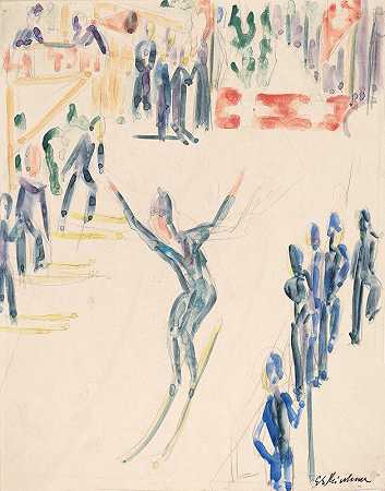 恩斯特·路德维希·凯尔希纳的《跳台滑雪》