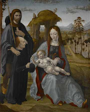 斯福尔扎祭坛画大师《圣母与圣子与捐献者》