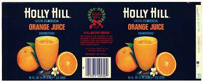 “Holly Hill Orange Juice橙色标签”