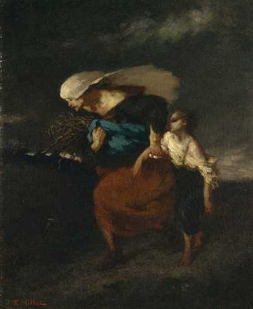 让-弗朗索瓦·米勒的《从风暴中撤退》