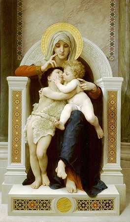 威廉·阿道夫·布格罗的《带孩子的麦当娜和施洗约翰》