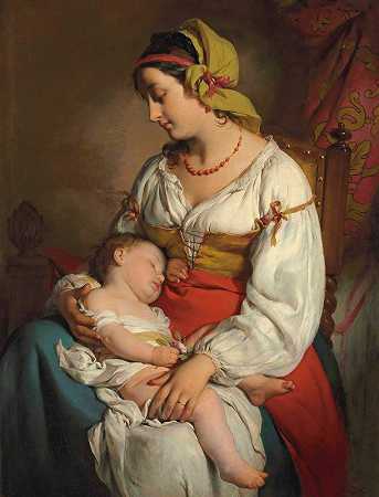 弗里德里希·冯·阿默林《意大利母亲与孩子》