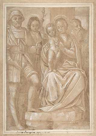 贝尔纳迪诺·拉尼诺的《圣母与圣罗赫和其他两位男性圣徒的孩子》