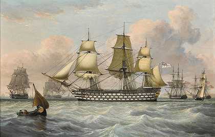 赫尔的约翰·沃德（John Ward）的《不列颠海岬附近的H.M.S.Britannia和其他航运》