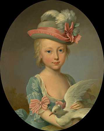 年长的约翰·海因里希·蒂施贝因（Johann Heinrich Tischbein）的《一个年轻女孩的肖像，据说是海伦·艾米莉·马德琳·莫尔兹（1773-1777）》