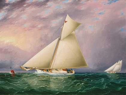 詹姆斯·爱德华·巴特斯沃思的《纽约港帆船比赛》