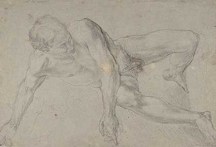 丹尼尔·塞特的《跪姿裸体男性人物研究》